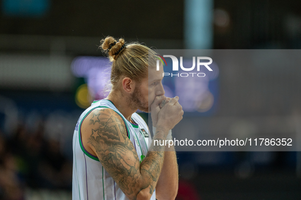 Dylan Osetkowski of UCAM Murcia plays during the Liga Endesa 2024-2025 match between Morabanc Andorra and UCAM Murcia at Poliesportiu d'Ando...