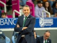 Ibon Navarro, coach of Unicaja Malaga, looks on during the Liga Endesa 2024-2025 match between Morabanc Andorra and Unicaja Malaga at Polies...