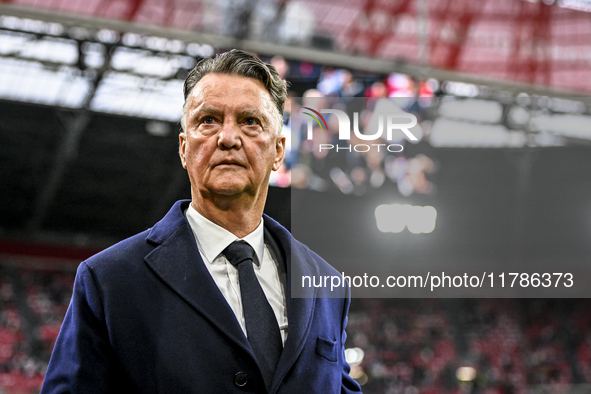 AFC Ajax Amsterdam legend trainer Louis van Gaal participates in the match between Ajax Legends and Real Madrid Legends at the Johan Cruijff...