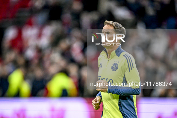 AFC Ajax Amsterdam legend Frank de Boer participates in the match between Ajax Legends and Real Madrid Legends at the Johan Cruijff ArenA fo...