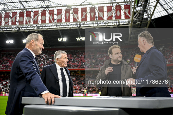 AFC Ajax Amsterdam legend assistant trainer Danny Blind, AFC Ajax Amsterdam legend assistant trainer Sjaak Swart, and AFC Ajax Amsterdam leg...