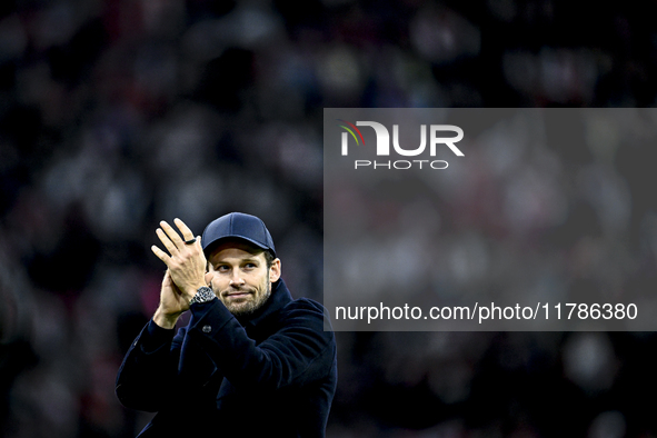 Daley Blind participates in the match between Ajax Legends and Real Madrid Legends at the Johan Cruijff ArenA for the Dutch Eredivisie seaso...