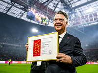 AFC Ajax Amsterdam legend trainer Louis van Gaal is an honorary member of AFC Ajax during the match between Ajax Legends and Real Madrid Leg...