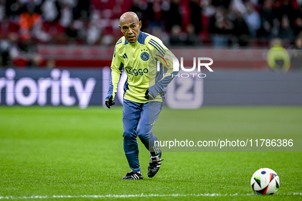 AFC Ajax Amsterdam legend Simon Tahamata participates in the match between Ajax Legends and Real Madrid Legends at the Johan Cruijff ArenA f...