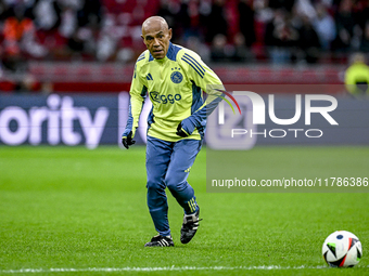 AFC Ajax Amsterdam legend Simon Tahamata participates in the match between Ajax Legends and Real Madrid Legends at the Johan Cruijff ArenA f...