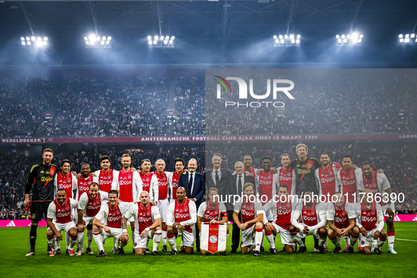 AFC Ajax Amsterdam legend goalkeeper Edwin van der Sar, AFC Ajax Amsterdam legend player Sonny Silooy, AFC Ajax Amsterdam legend player Fran...