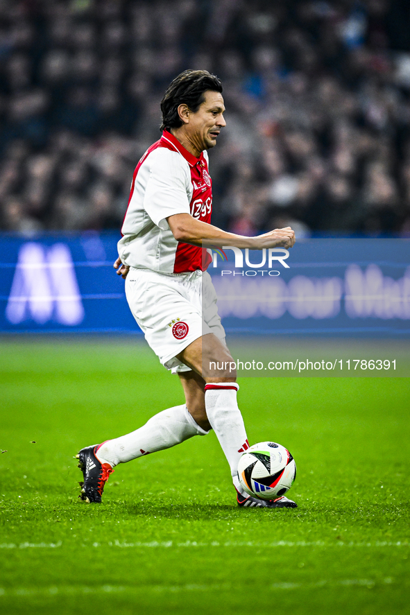 AFC Ajax Amsterdam legend Jari Litmanen participates in the match between Ajax Legends and Real Madrid Legends at the Johan Cruijff ArenA fo...