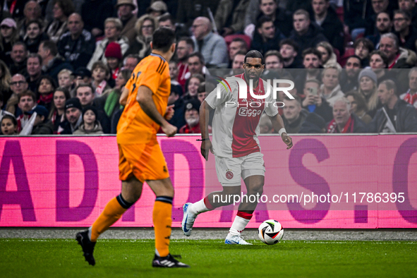 AFC Ajax Amsterdam legend Ryan Babel plays during the match between Ajax Legends and Real Madrid Legends at the Johan Cruijff ArenA for the...