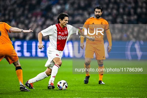 AFC Ajax Amsterdam legend Jari Litmanen participates in the match between Ajax Legends and Real Madrid Legends at the Johan Cruijff ArenA fo...