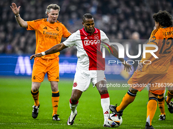 AFC Ajax Amsterdam legend Patrick Kluivert participates in the match between Ajax Legends and Real Madrid Legends at the Johan Cruijff ArenA...