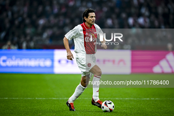 AFC Ajax Amsterdam legend Jari Litmanen participates in the match between Ajax Legends and Real Madrid Legends at the Johan Cruijff ArenA fo...