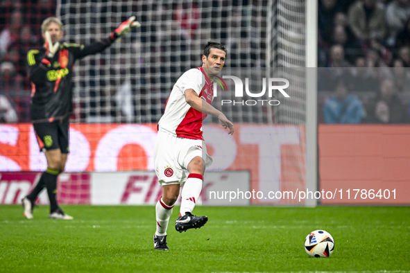 AFC Ajax Amsterdam legend Cristian Chivu participates in the match between Ajax Legends and Real Madrid Legends at the Johan Cruijff ArenA f...