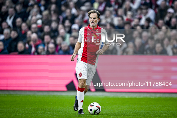 AFC Ajax Amsterdam legend Frank de Boer participates in the match between Ajax Legends and Real Madrid Legends at the Johan Cruijff ArenA fo...