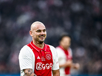 AFC Ajax Amsterdam legend Wesley Sneijder participates in the match between Ajax Legends and Real Madrid Legends at the Johan Cruijff ArenA...