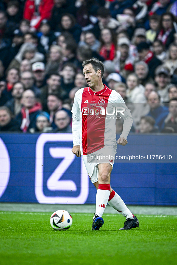 AFC Ajax Amsterdam legend Gerald Vanenburg participates in the match between Ajax Legends and Real Madrid Legends at the Johan Cruijff ArenA...