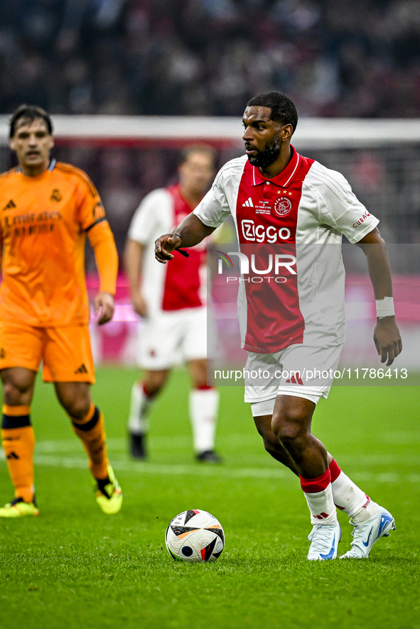 AFC Ajax Amsterdam legend Ryan Babel plays during the match between Ajax Legends and Real Madrid Legends at the Johan Cruijff ArenA for the...