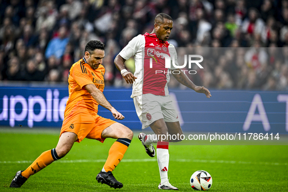 Real Madrid CF legend Antonio Nunez and AFC Ajax Amsterdam legend Patrick Kluivert participate in the match between Ajax Legends and Real Ma...