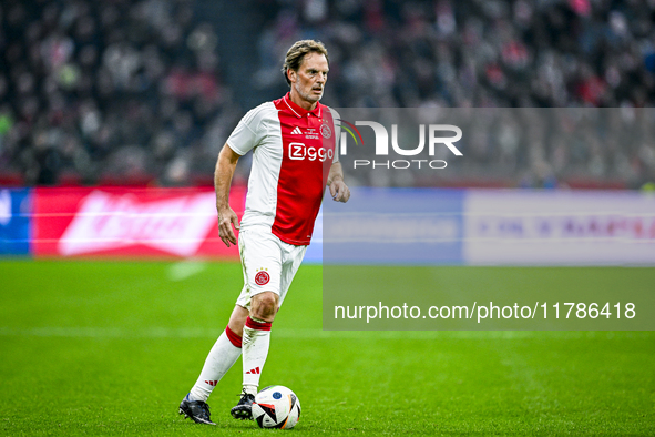 AFC Ajax Amsterdam legend Ronald de Boer participates in the match between Ajax Legends and Real Madrid Legends at the Johan Cruijff ArenA f...