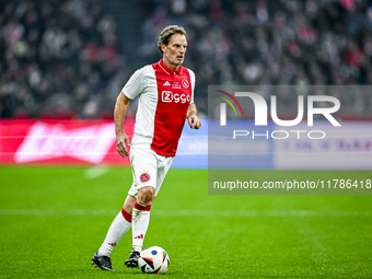 AFC Ajax Amsterdam legend Ronald de Boer participates in the match between Ajax Legends and Real Madrid Legends at the Johan Cruijff ArenA f...