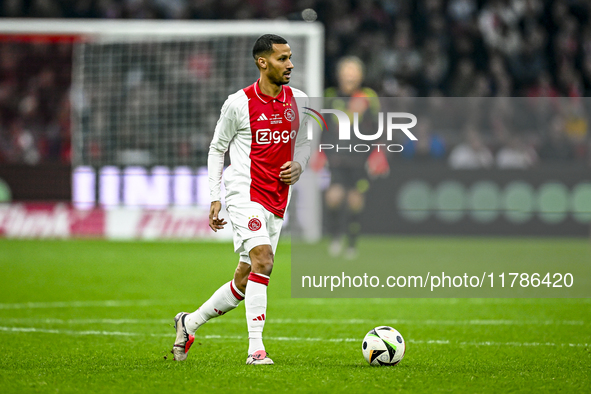 AFC Ajax Amsterdam legend Ricardo van Rhijn plays during the match between Ajax Legends and Real Madrid Legends at the Johan Cruijff ArenA f...