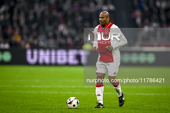 AFC Ajax Amsterdam legend Aron Winter participates in the match between Ajax Legends and Real Madrid Legends at the Johan Cruijff ArenA for...