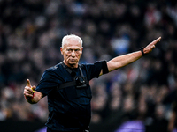 Referee Dick Jol officiates the match between Ajax Legends and Real Madrid Legends at the Johan Cruijff ArenA for the Dutch Eredivisie seaso...