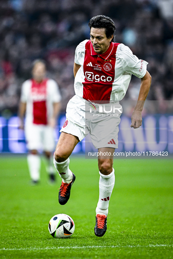 AFC Ajax Amsterdam legend Jari Litmanen participates in the match between Ajax Legends and Real Madrid Legends at the Johan Cruijff ArenA fo...