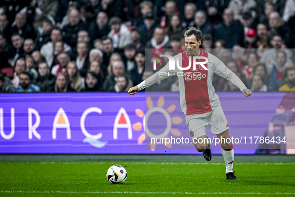 AFC Ajax Amsterdam legend Gerald Vanenburg participates in the match between Ajax Legends and Real Madrid Legends at the Johan Cruijff ArenA...