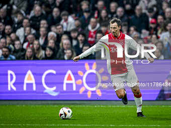 AFC Ajax Amsterdam legend Gerald Vanenburg participates in the match between Ajax Legends and Real Madrid Legends at the Johan Cruijff ArenA...