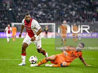 AFC Ajax Amsterdam legend Ryan Babel and Real Madrid CF legend Fernando Sanz participate in the match between Ajax Legends and Real Madrid L...