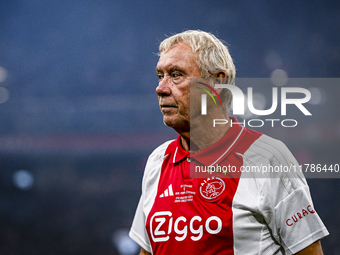 AFC Ajax Amsterdam legend player Dick Schoenaker participates in the match between Ajax Legends and Real Madrid Legends at the Johan Cruijff...