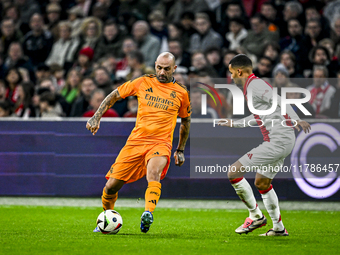 Real Madrid CF legend Raul Bravo and AFC Ajax Amsterdam legend Ricardo van Rhijn participate in the match between Ajax Legends and Real Madr...