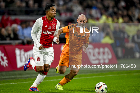 AFC Ajax Amsterdam legend Urby Emanuelson and Real Madrid CF legend Pedro Munitis participate in the match between Ajax Legends and Real Mad...