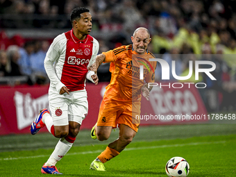 AFC Ajax Amsterdam legend Urby Emanuelson and Real Madrid CF legend Pedro Munitis participate in the match between Ajax Legends and Real Mad...