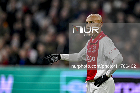 AFC Ajax Amsterdam legend Simon Tahamata participates in the match between Ajax Legends and Real Madrid Legends at the Johan Cruijff ArenA f...