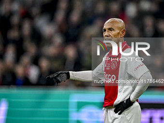 AFC Ajax Amsterdam legend Simon Tahamata participates in the match between Ajax Legends and Real Madrid Legends at the Johan Cruijff ArenA f...