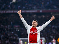 AFC Ajax Amsterdam legend Shota Arveladze celebrates the 1-0 goal during the match between Ajax Legends and Real Madrid Legends at the Johan...