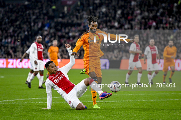 AFC Ajax Amsterdam legend Urby Emanuelson and Real Madrid CF legend Javier Balbao participate in the match between Ajax Legends and Real Mad...