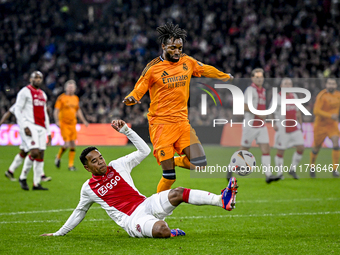 AFC Ajax Amsterdam legend Urby Emanuelson and Real Madrid CF legend Javier Balbao participate in the match between Ajax Legends and Real Mad...