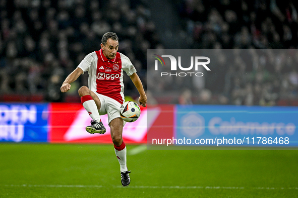 AFC Ajax Amsterdam legend Gerald Vanenburg participates in the match between Ajax Legends and Real Madrid Legends at the Johan Cruijff ArenA...