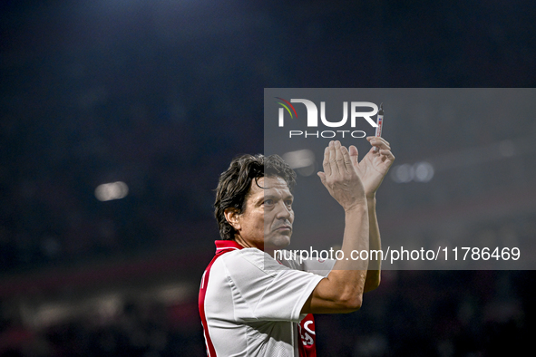 AFC Ajax Amsterdam legend Jari Litmanen participates in the match between Ajax Legends and Real Madrid Legends at the Johan Cruijff ArenA fo...