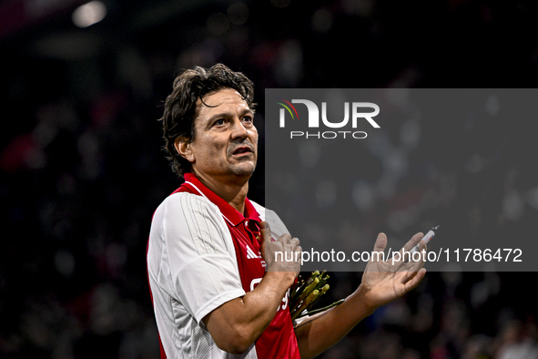 AFC Ajax Amsterdam legend Jari Litmanen participates in the match between Ajax Legends and Real Madrid Legends at the Johan Cruijff ArenA fo...