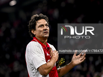 AFC Ajax Amsterdam legend Jari Litmanen participates in the match between Ajax Legends and Real Madrid Legends at the Johan Cruijff ArenA fo...