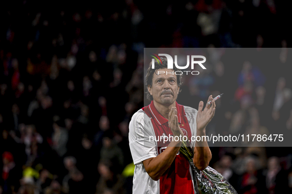 AFC Ajax Amsterdam legend Jari Litmanen participates in the match between Ajax Legends and Real Madrid Legends at the Johan Cruijff ArenA fo...