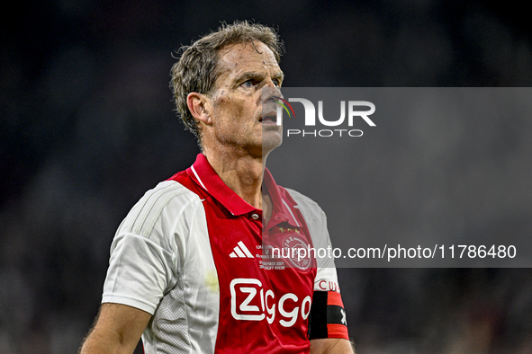 AFC Ajax Amsterdam legend Frank de Boer participates in the match between Ajax Legends and Real Madrid Legends at the Johan Cruijff ArenA fo...