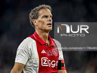 AFC Ajax Amsterdam legend Frank de Boer participates in the match between Ajax Legends and Real Madrid Legends at the Johan Cruijff ArenA fo...