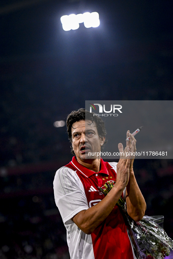 AFC Ajax Amsterdam legend Jari Litmanen participates in the match between Ajax Legends and Real Madrid Legends at the Johan Cruijff ArenA fo...