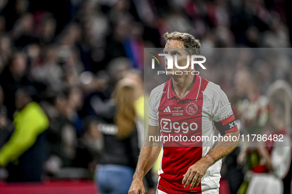 AFC Ajax Amsterdam legend Frank de Boer participates in the match between Ajax Legends and Real Madrid Legends at the Johan Cruijff ArenA fo...