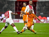 AFC Ajax Amsterdam legend Eyong Enoh and Real Madrid CF legend Pedro Munitis participate in the match between Ajax Legends and Real Madrid L...