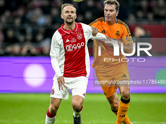 AFC Ajax Amsterdam legend Siem de Jong and Real Madrid CF legend Francisco Pavon participate in the match between Ajax Legends and Real Madr...